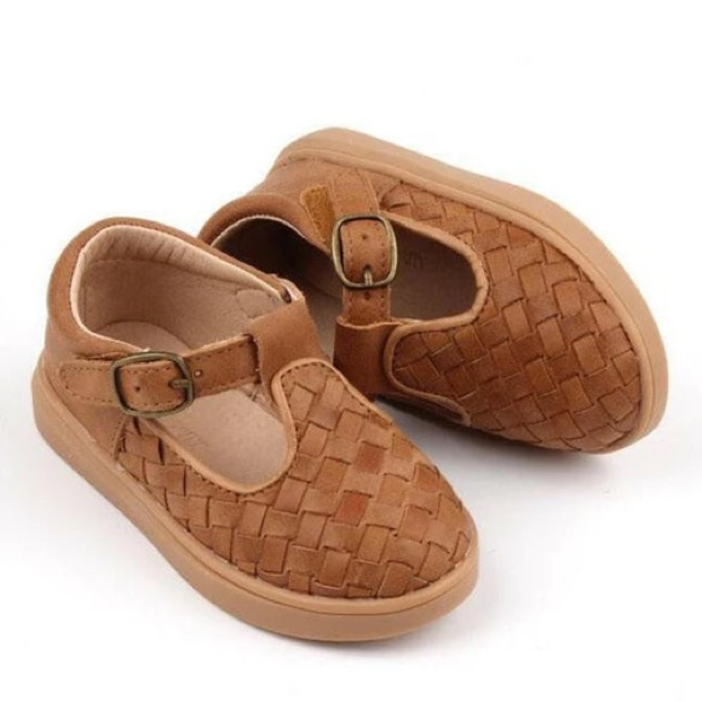 Consciously Baby Leather Woven T-Bar